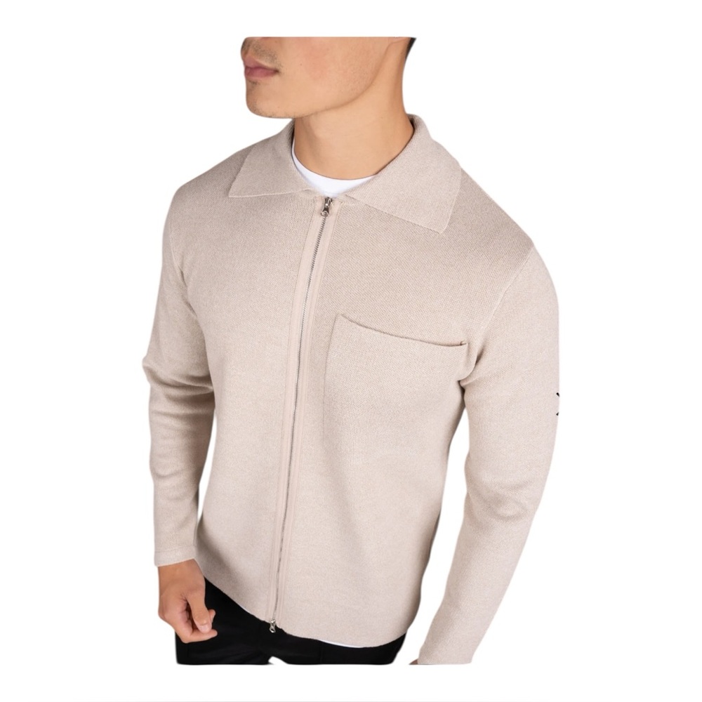 Selected Homme Collared Zip Up Cardigan